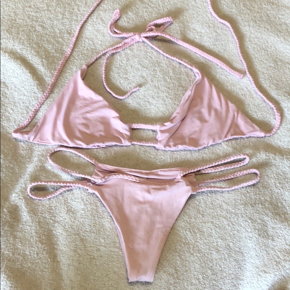 Frankies Bikinis Light pink Bikini Set.
